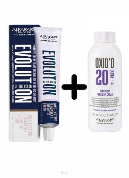 Alfaparf Evolution of the color farba do włosów 1 60ml + Woda 6% 90ml
