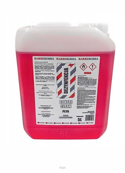 Barberossa Baktri Clean Płyn Do Dezynfekcji Narzędzi Fryzjerskich i Rąk 5l